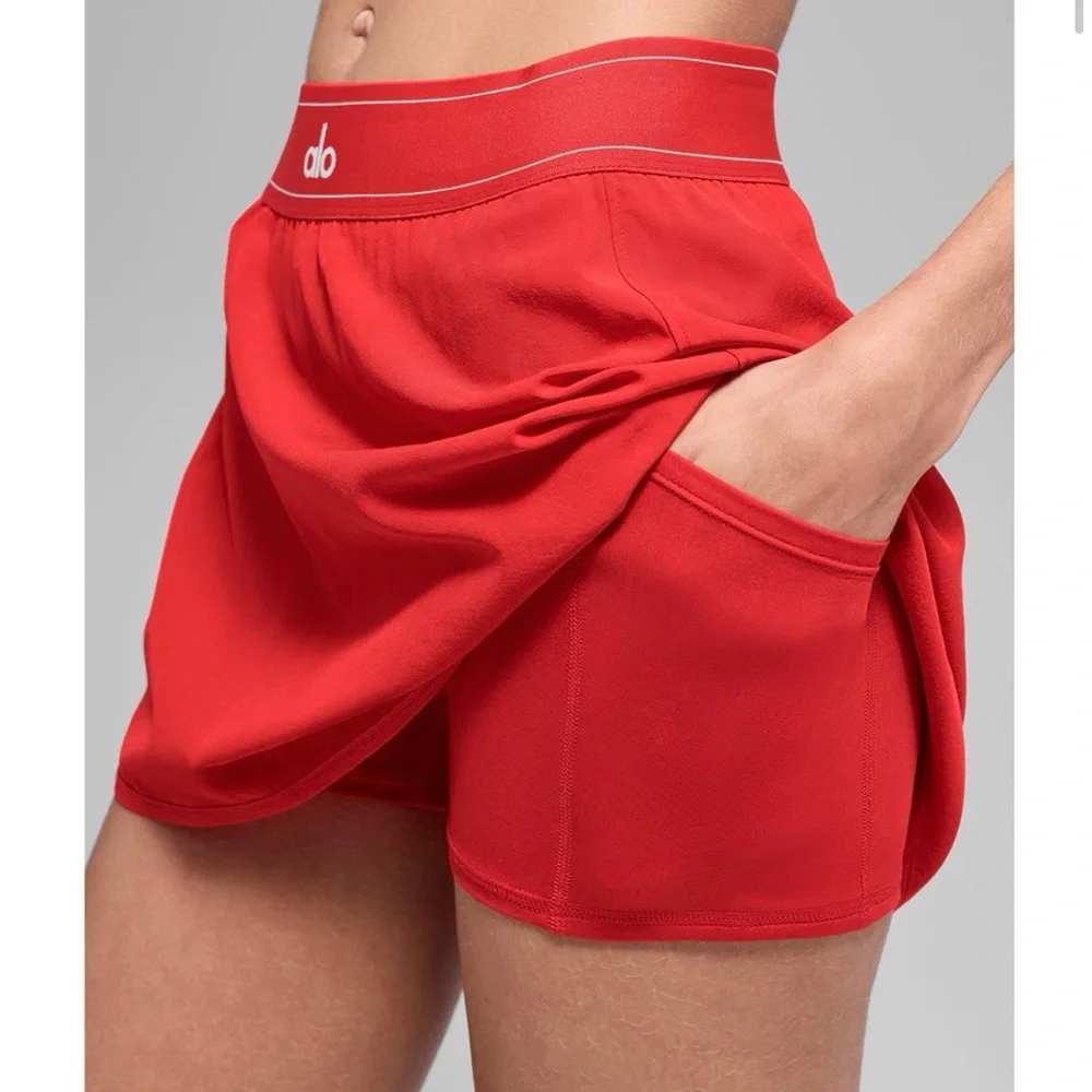 Alo Match Point Tennis Skirt NWT Bright Red
